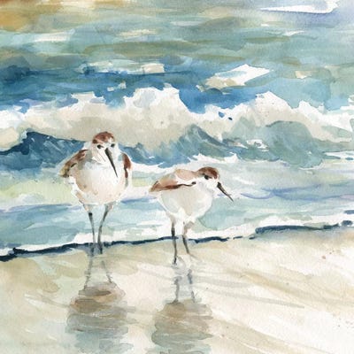 Cloth Placemats Gannet Watercolor Bird Birds Beach Summer Sea Set of 2